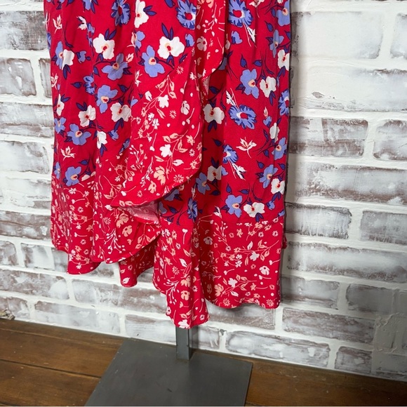 Express Red Ruffled Tiered Sundress - Picture 3 of 9